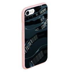 Чехол iPhone 7/8 матовый Жидкий металл, цвет: 3D-светло-розовый — фото 2