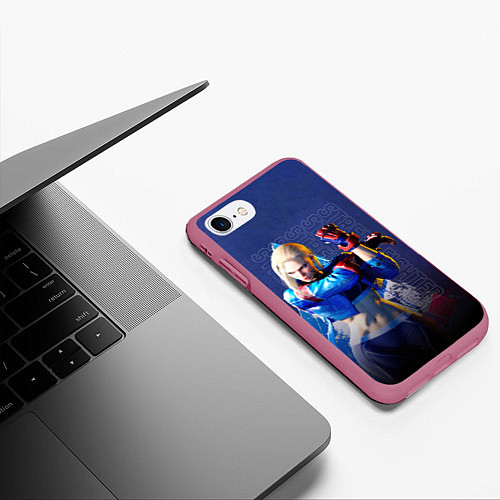 Чехол iPhone 7/8 матовый Street Fighter 6: Cammy / 3D-Малиновый – фото 3