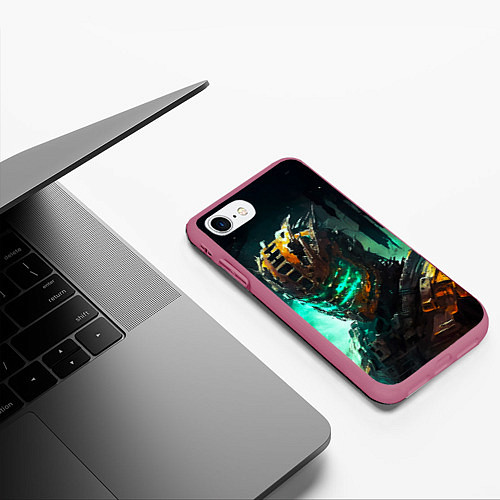 Чехол iPhone 7/8 матовый Dead Space horror / 3D-Малиновый – фото 3