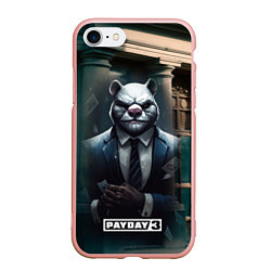 Чехол iPhone 7/8 матовый Payday 3 white bear, цвет: 3D-светло-розовый