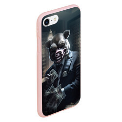 Чехол iPhone 7/8 матовый Payday 3 animal mask, цвет: 3D-светло-розовый — фото 2