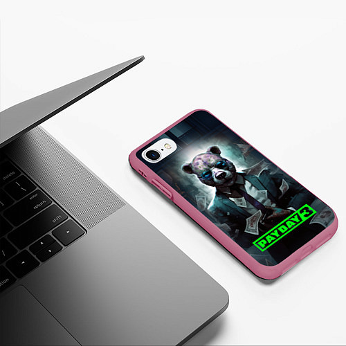 Чехол iPhone 7/8 матовый Payday 3 bear / 3D-Малиновый – фото 3