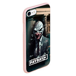 Чехол iPhone 7/8 матовый Payday 3 mask, цвет: 3D-светло-розовый — фото 2