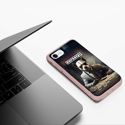 Чехол iPhone 7/8 матовый Bulldog payday 3 / 3D-Светло-розовый – фото 3