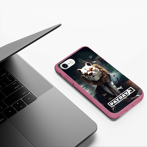 Чехол iPhone 7/8 матовый Payday 3 lion / 3D-Малиновый – фото 3