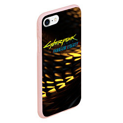 Чехол iPhone 7/8 матовый Cyberpunk 2077 phantom liberty black gold, цвет: 3D-светло-розовый — фото 2
