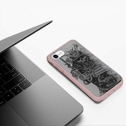Чехол iPhone 7/8 матовый Призрак Самурай / 3D-Светло-розовый – фото 3