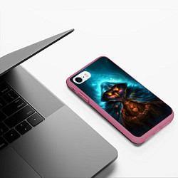 Чехол iPhone 7/8 матовый Сова в колдовской мантии, цвет: 3D-малиновый — фото 2