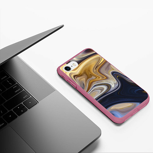 Чехол iPhone 7/8 матовый Fantasy waves / 3D-Малиновый – фото 3