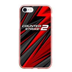 Чехол iPhone 7/8 матовый Counter strike 2 - красный спортивный, цвет: 3D-светло-розовый