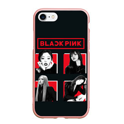 Чехол iPhone 7/8 матовый Blackpink retro girls, цвет: 3D-светло-розовый