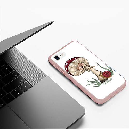 Чехол iPhone 7/8 матовый Хохочущий мухомор / 3D-Светло-розовый – фото 3