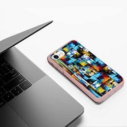 Чехол iPhone 7/8 матовый Современная живопись, цвет: 3D-светло-розовый — фото 2