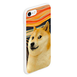 Чехол iPhone 7/8 матовый Собака Доге пародия на Крик, цвет: 3D-белый — фото 2