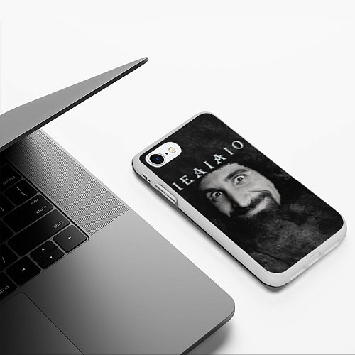 Чехол iPhone 7/8 матовый System of a Down i e a i a i o / 3D-Белый – фото 3