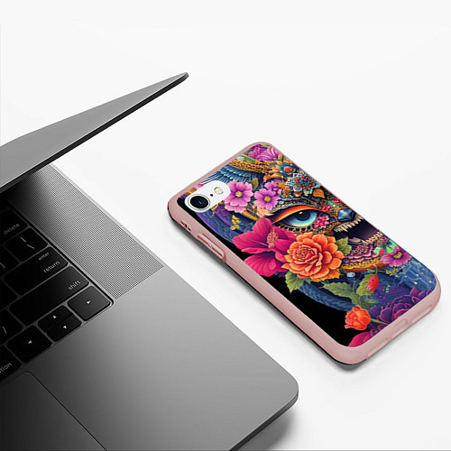 Чехол iPhone 7/8 матовый Irezumi - Japan - tattoo / 3D-Светло-розовый – фото 3