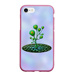 Чехол iPhone 7/8 матовый Инопланетная растительная жизнь, цвет: 3D-малиновый