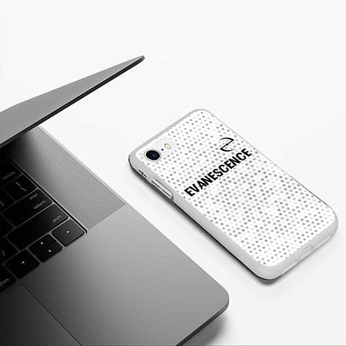 Чехол iPhone 7/8 матовый Evanescence glitch на светлом фоне: символ сверху / 3D-Белый – фото 3