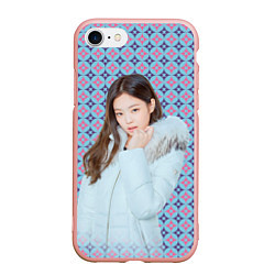 Чехол iPhone 7/8 матовый Blackpink Jennie Kim Blackpink winter style, цвет: 3D-светло-розовый