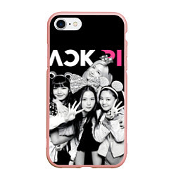 Чехол iPhone 7/8 матовый Blackpink funny girls, цвет: 3D-светло-розовый