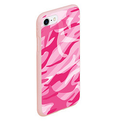 Чехол iPhone 7/8 матовый Камуфляж в розовом, цвет: 3D-светло-розовый — фото 2