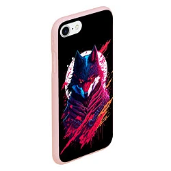 Чехол iPhone 7/8 матовый Волк от нейросети, цвет: 3D-светло-розовый — фото 2