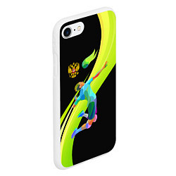 Чехол iPhone 7/8 матовый Волейбол Россия, цвет: 3D-белый — фото 2