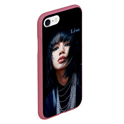 Чехол iPhone 7/8 матовый Blackpink Lisa Piercing, цвет: 3D-малиновый — фото 2