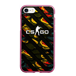 Чехол iPhone 7/8 матовый CSGO white logo, цвет: 3D-малиновый