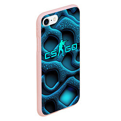 Чехол iPhone 7/8 матовый CS GO blue neon logo, цвет: 3D-светло-розовый — фото 2