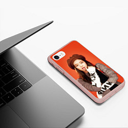 Чехол iPhone 7/8 матовый Blackpink Jennie in beret, цвет: 3D-светло-розовый — фото 2