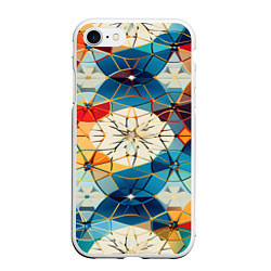Чехол iPhone 7/8 матовый Geometric mosaic, цвет: 3D-белый
