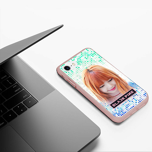 Чехол iPhone 7/8 матовый Lisa Blackpink / 3D-Светло-розовый – фото 3