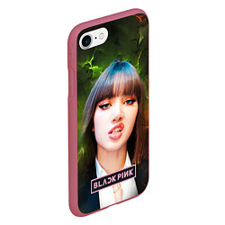 Чехол iPhone 7/8 матовый Blackpink Lisa, цвет: 3D-малиновый — фото 2