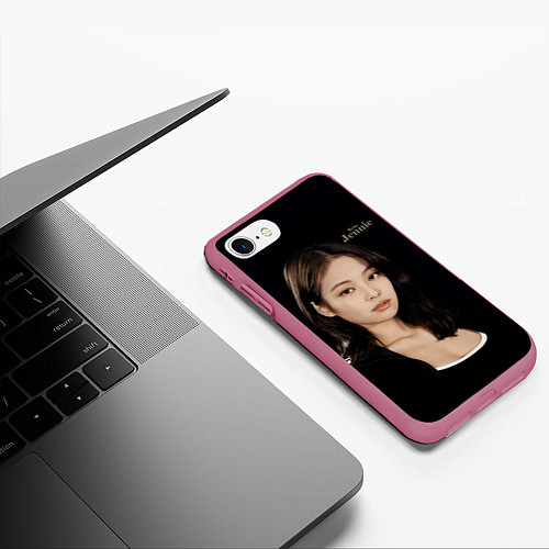 Чехол iPhone 7/8 матовый Blackpink Jennie sportswoman / 3D-Малиновый – фото 3