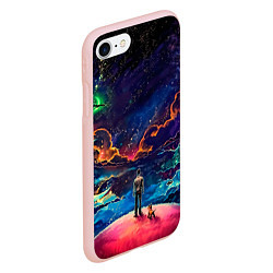 Чехол iPhone 7/8 матовый Вершина мира, цвет: 3D-светло-розовый — фото 2