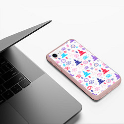 Чехол iPhone 7/8 матовый Медитация - символика, цвет: 3D-светло-розовый — фото 2