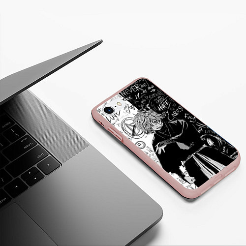 Чехол iPhone 7/8 матовый Инсайд Габимару - Адский рай / 3D-Светло-розовый – фото 3