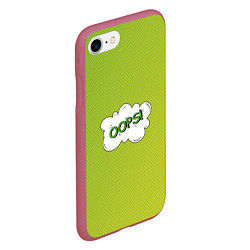 Чехол iPhone 7/8 матовый Oops на градиенте зеленом, цвет: 3D-малиновый — фото 2