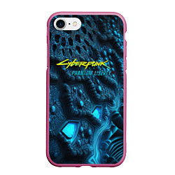 Чехол iPhone 7/8 матовый Cyberpunk ice blue, цвет: 3D-малиновый