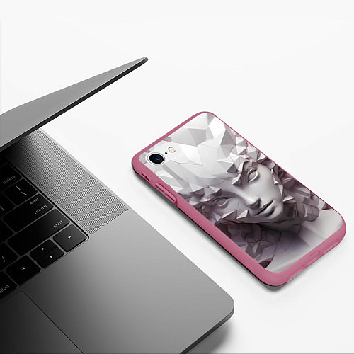 Чехол iPhone 7/8 матовый Скульптура с шипами / 3D-Малиновый – фото 3