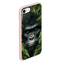 Чехол iPhone 7/8 матовый Горилла в джунгях, цвет: 3D-светло-розовый — фото 2