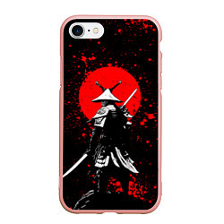 Чехол iPhone 7/8 матовый Призрак цусимы - самурай, цвет: 3D-светло-розовый