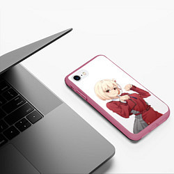 Чехол iPhone 7/8 матовый Киска Тисато - Ликорис Рикойл, цвет: 3D-малиновый — фото 2