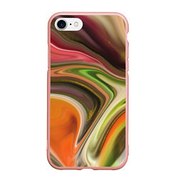 Чехол iPhone 7/8 матовый Waves colors, цвет: 3D-светло-розовый