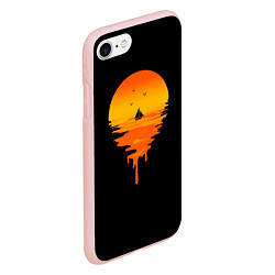Чехол iPhone 7/8 матовый Лавовый закат, цвет: 3D-светло-розовый — фото 2
