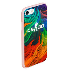 Чехол iPhone 7/8 матовый Cs Go Logo Color, цвет: 3D-светло-розовый — фото 2