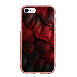 Чехол iPhone 7/8 матовый Black red texture, цвет: 3D-светло-розовый