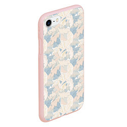 Чехол iPhone 7/8 матовый Паттерн листьев, цвет: 3D-светло-розовый — фото 2