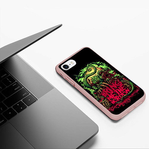 Чехол iPhone 7/8 матовый Bring me the horizon dinosaurs / 3D-Светло-розовый – фото 3
